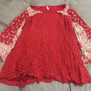 Free People Red Bandana Dress small